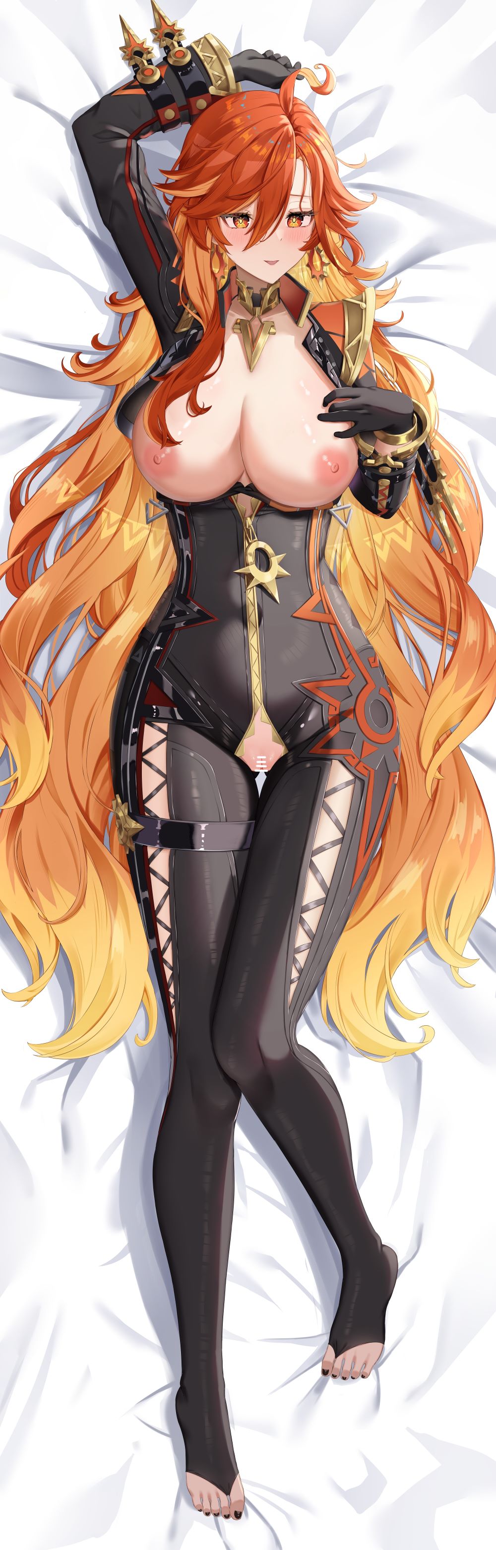 1girls, artist request, ass, big ass, breasts, female, genshin impact, mavuika (genshin impact), nipples, nude, nude female, tagme