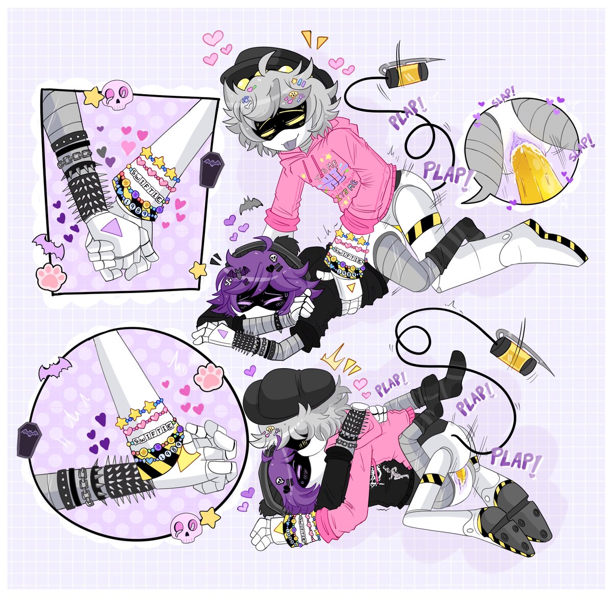 1boy, 1girls, 1girls1boy, clothed sex, intercourse, jesterjerk, kissing, kissing while penetrating, male/female, murder drones, n (murder drones), penetration, penis in pussy, purple eyes, purple hair, robot girl, sex, straight, straight sex, uzi (murder drones), vaginal penetration, vaginal sex, yellow eyes