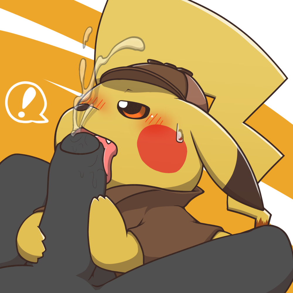 ! 1boy 1other ambiguous_gender blush brown_eyes close-up clothed clothing cock_worship cum cum_on_face cum_on_penis cumshot deerstalker deerstalker_hat detective detective_pikachu detective_pikachu_(series) ejaculation erection facial fangs fellatio female feral half-closed_eyes hat headwear human human_on_feral humanoid_penis interspecies licking long_ears lying male mammal mostly_nude nintendo nude on_back open_mouth oral orgasm penis pikachu pisho pokémon_(species) pokemon pokemon_detective_pikachu rodent saliva see-through sex sharp_teeth shirt solo_focus sweat teeth testicles tongue tongue_out uncensored uncut video_games wet yellow_fur