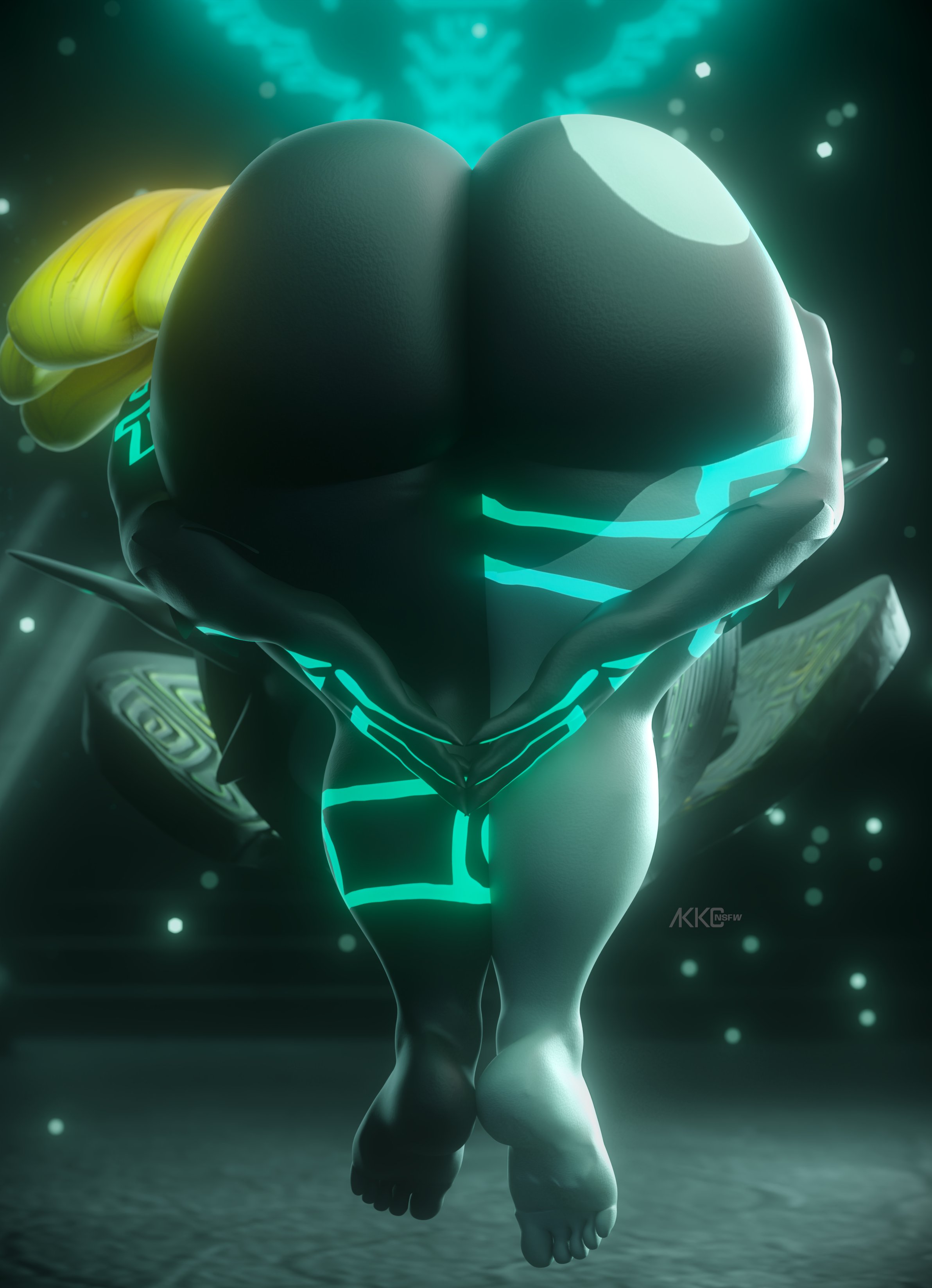 1girls, 3d, akkonsfw, ass, barefoot, bending over, big ass, female, imp midna, midna, nintendo, praise da booty (meme), shortstack, solo, solo female, the legend of zelda, twili, twilight princess, wide hips