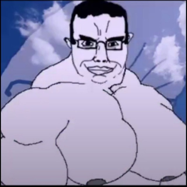 1boy black_hair boobs_out breasts chud chudjak glasses male pluton2359