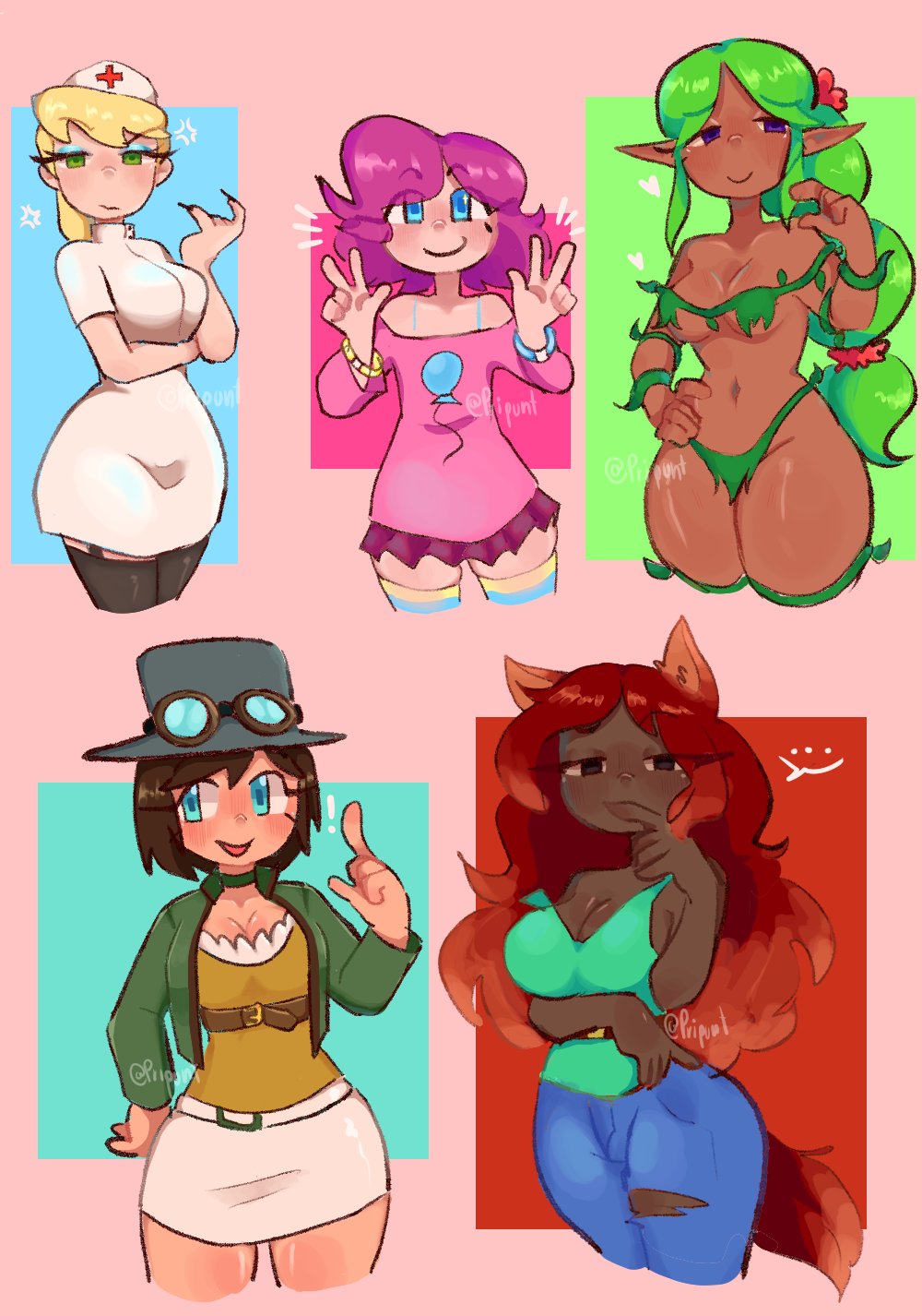 big_breasts big_thighs big_titties blue_eyes breasts brown_eyes brown_hair brown_skin clothing curvaceous curvaceous_female curvaceous_figure curvy curvy_figure curvy_hips dryad_(terraria) elf_ears elf_female elf_girl female female_only fox_ears fox_girl fox_tail furry furry_female green_eyes green_hair hat long_hair multiple_females not_porn nurse nurse_(terraria) nurse_uniform orange_hair party_girl_(terraria) pink_hair ponytail pripunt safe_for_work sfw short_hair steampunker_(terraria) terraria white_skin yellow_hair zoologist_(terraria)