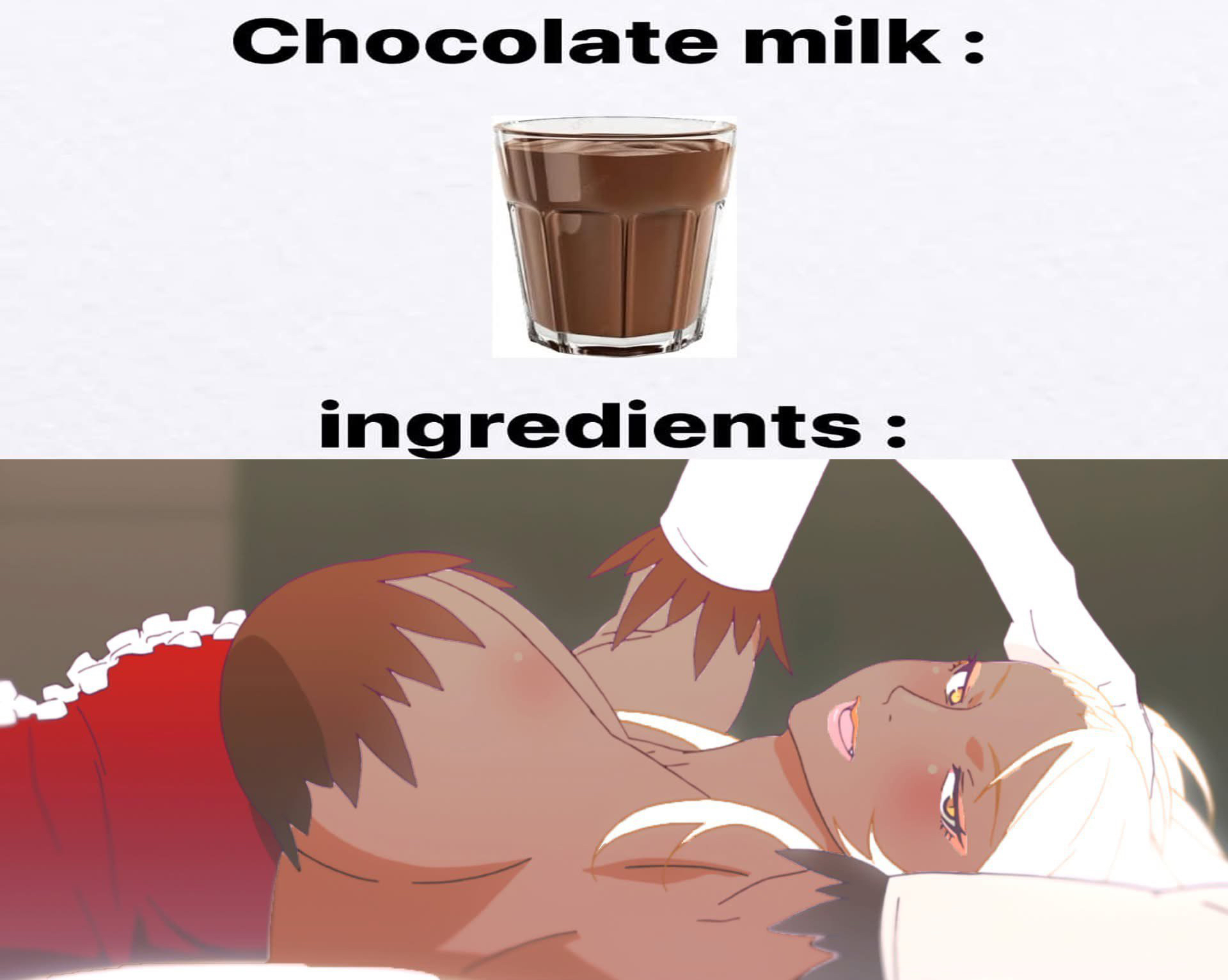 1girls, alternate skin color, blackwashed, breasts, choccy milk, chocolate milk, dark skin, dark-skinned female, edit, female, huge breasts, meme, monogatari (series), tagme, white hair