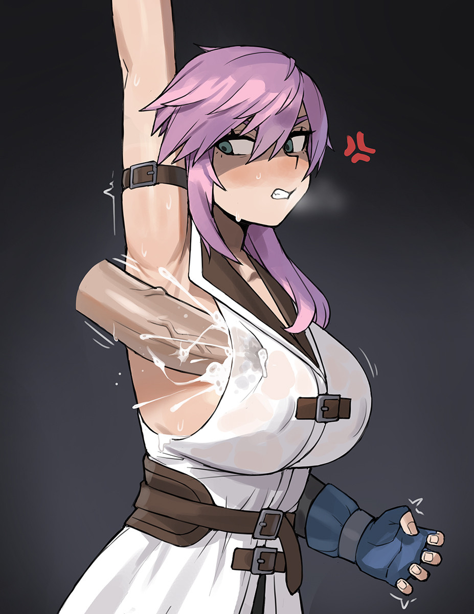 1girls armpit_sex claire_farron cum_under_clothes disembodied_penis donburikazoku eclair_farron female final_fantasy lightning_returns:_final_fantasy_xiii male penis_under_another's_clothes pink_hair pitjob rape tagme