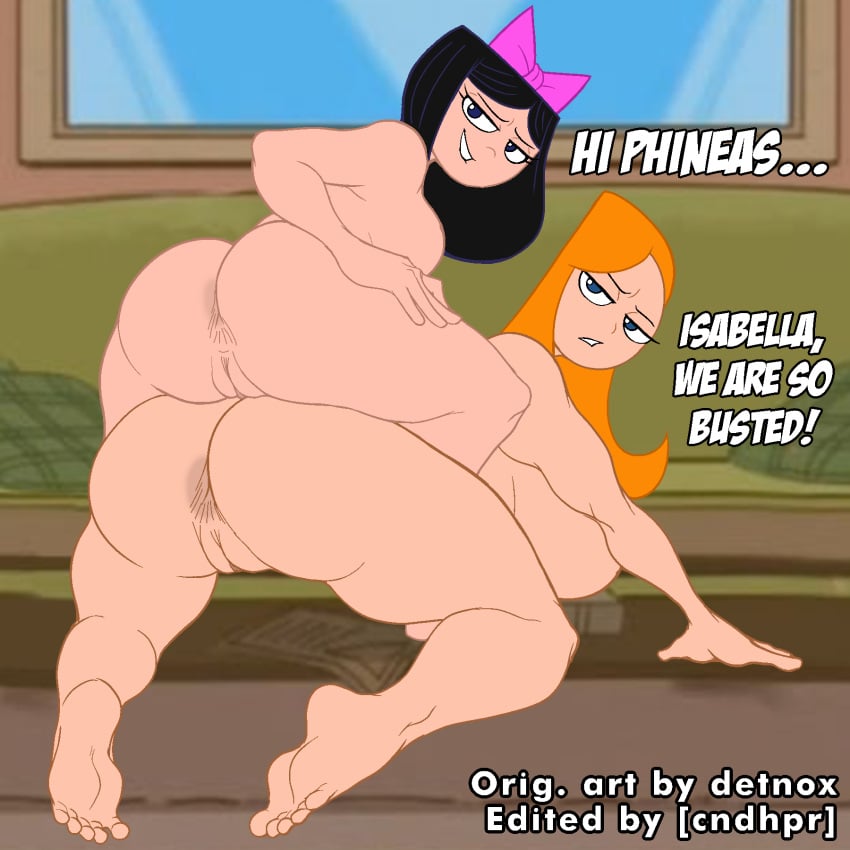 2girls, aged up, ass, big ass, candace flynn, detnox, duplicate, edit, female, female focus, isabella garcia-shapiro, no source, orange hair, phineas and ferb, repost, reupload
