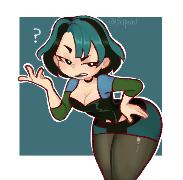 1girls, ass, big ass, big breasts, big butt, big thighs, big titties, breasts, cartoon network, choker, cleavage, clothing, curvaceous, curvaceous female, curvaceous figure, curvy, curvy figure, curvy hips, female, female focus, female only, goth, goth girl, gwen (tdi), looking at viewer, pripunt, short hair, skirt, solo, solo female, solo focus, thigh highs, total drama (series), total drama island, two-tone hair