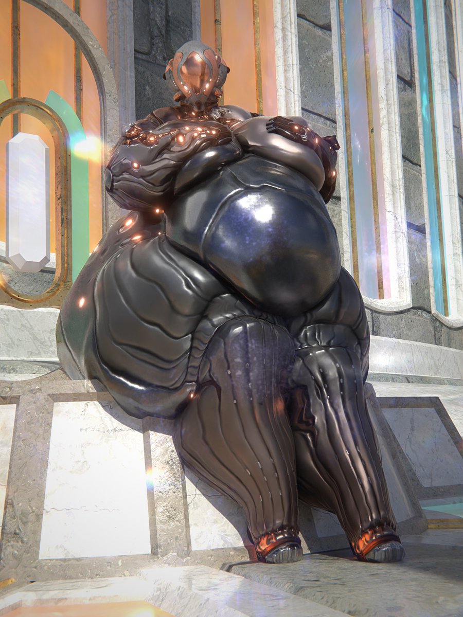 bbw big_ass big_belly big_breasts breasts bubble_butt female huge_ass huge_breasts nova_(warframe) overweight qzk_forte robot robot_girl robot_humanoid thick_thighs warframe wide_hips