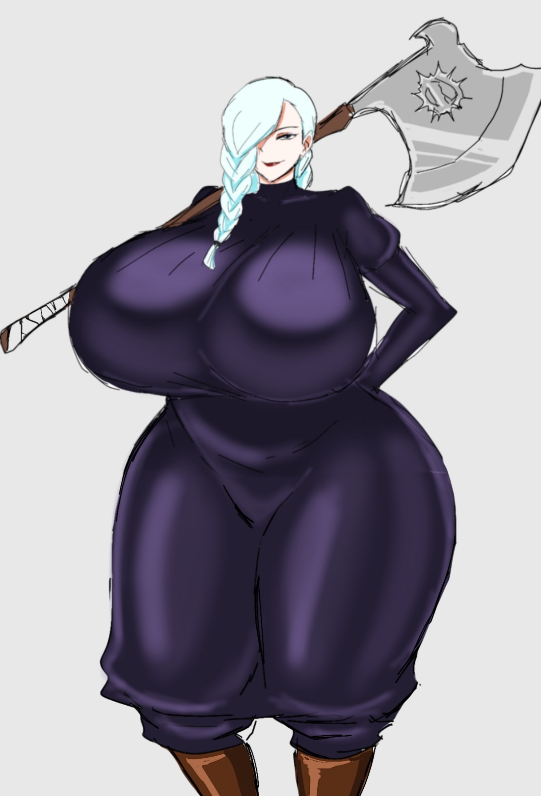 1girls, alternate body type, alternate breast size, ass, big ass, big breasts, big butt, boots, breasts, breasts bigger than head, child bearing hips, curvaceous, curves, curvy, curvy body, curvy female, curvy figure, curvy hips, female, female only, gigantic ass, gigantic breasts, hips wider than shoulders, hourglass figure, huge breasts, hyper, hyper breasts, jujutsu kaisen, massive breasts, massive thighs, mei mei (jujutsu kaisen), momiji (artist), shonen jump, shueisha, sole female, solo, solo female, solo focus, tagme, thick ass, thick thighs, thighs, twitter link, voluptuous, voluptuous female, weekly shonen jump, weekly shounen jump, wide hips