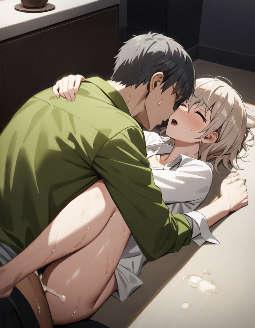 ai_generated cum_in_ass femboy implied_sex lying missionary_position my_teen_romantic_comedy_snafu rtxfus totsuka_saika