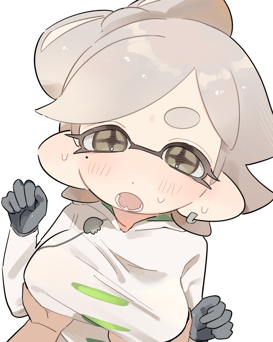 1girls anon blush breast_cup breast_grab breasts cupping_breasts gloves grabbing grabbing_another's_breast grabbing_breasts inkling inkling_girl kabikabocha looking_at_viewer marie_(alterna) marie_(splatoon) open_mouth short_hair splatoon splatoon_(series) splatoon_3 splatoon_3:_return_of_the_mammalians tentacle tentacle_hair