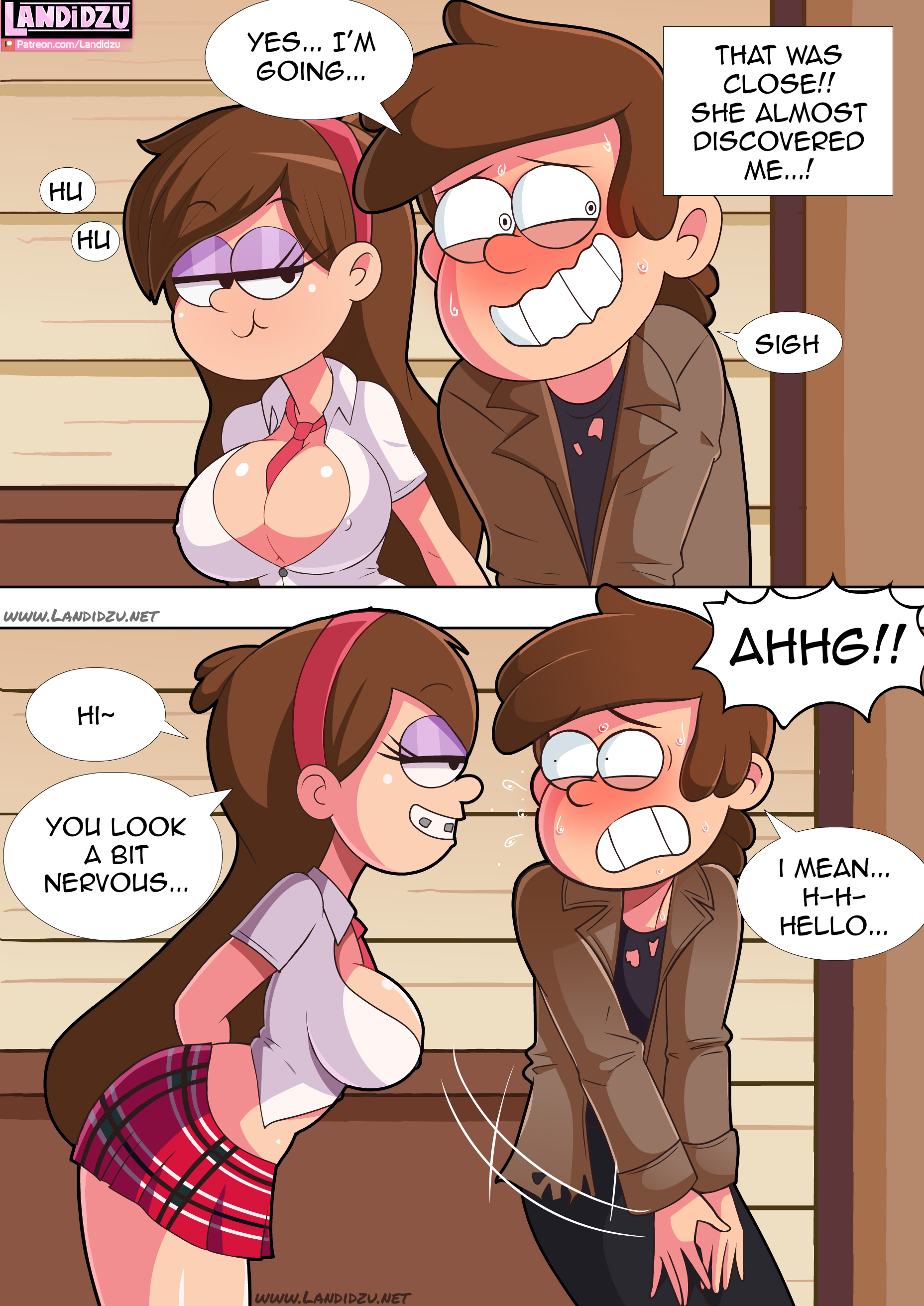 big breasts, breasts, brown hair, brown-haired female, brown-haired male, costume, dipper pines, disney, disney channel, disney xd, female, gravity falls, halloween, halloween costume, landidzu, mabel pines, male, male/female