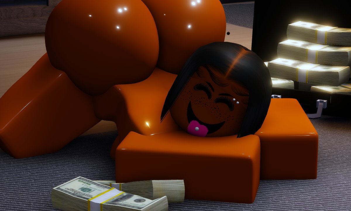 1girls 3d ass big_ass black_hair dark_skin female_only ktrr34 money nude roblox robloxian shiny_skin tagme