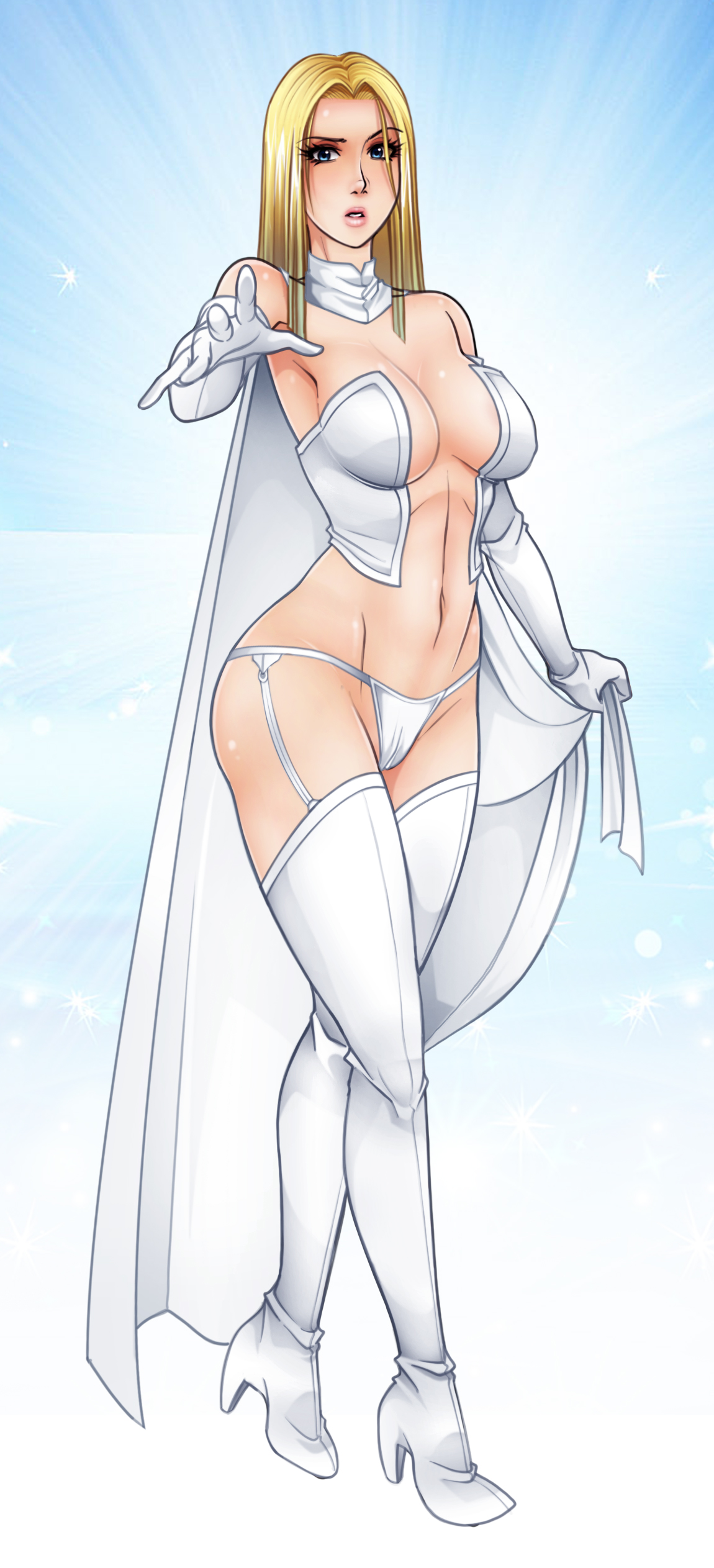 1girls, bare shoulders, belly, blonde, blonde hair, blue eyes, boots, bra, breasts, cape, cleavage, corset, covered breasts, elbow gloves, emma frost, female, female only, footwear, garter straps, gloves, high heel boots, high heels, high resolution, human, jago dibuja, large breasts, legwear, lingerie, long hair, marvel, marvel comics, midriff, mutant, navel, panties, pantsu, shoes, solo, standing, strap, straps, superheroine, supervillain, tagme, thigh boots, thighhighs, underwear, very high resolution, villain, white boots, white footwear, white gloves, white queen, white shoes, x-men