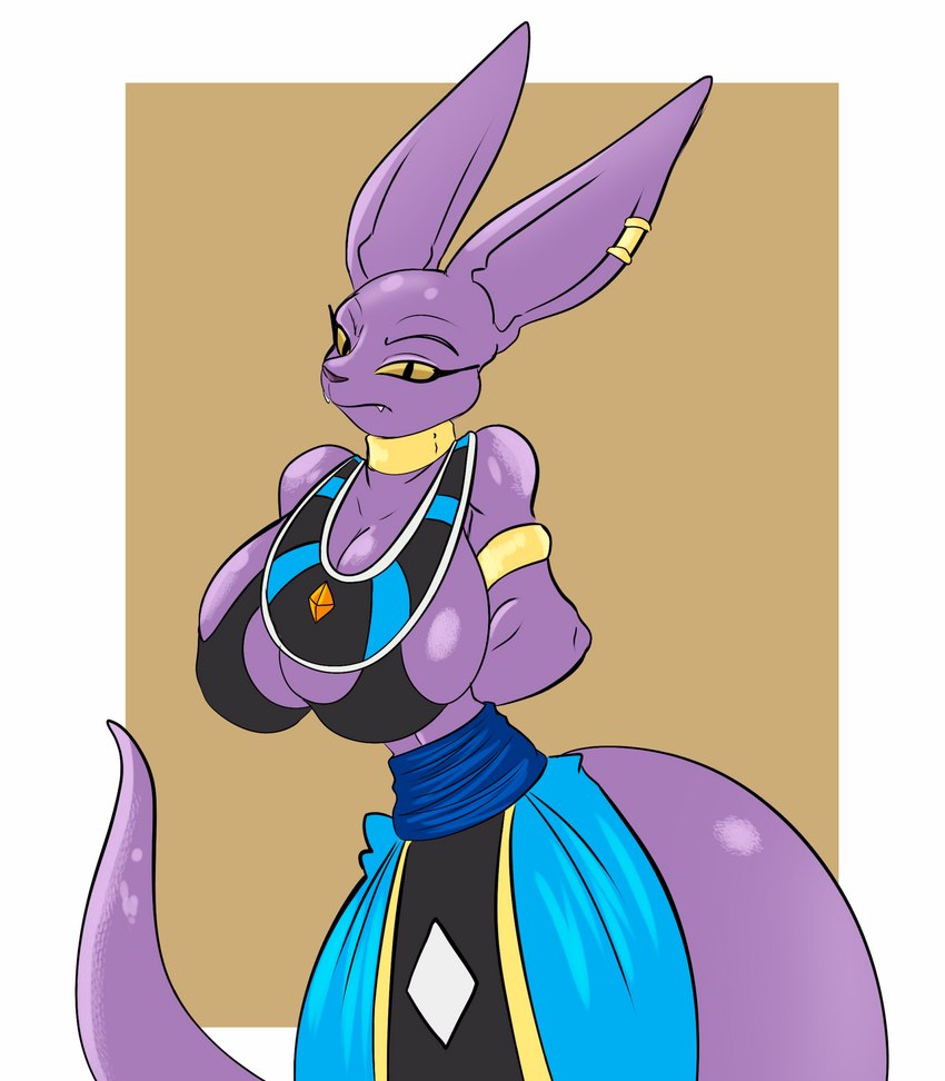 1girls 2022 2022s anthro beerus bra cleavage clothed crossgender dragon_ball dragon_ball_super ear_piercing female female_focus female_only furry furry_female genderswap genderswap_(mtf) hi_res mtf_crossgender purple_body rule63 rule_63 sideboob slit_pupils solo_female solraticart sphynx_(cat) tail thick_thighs thighs yellow_eyes yellow_sclera