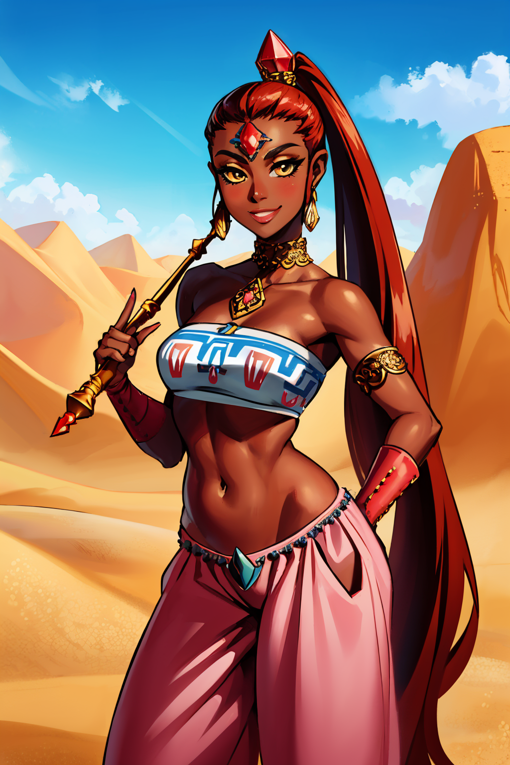 1girls ai_generated breasts busty_female busty_girl civitai dark-skinned_female female female_focus female_only gerudo huge_breasts mature_female mature_woman nabooru ocarina_of_time the_legend_of_zelda the_legend_of_zelda:_ocarina_of_time