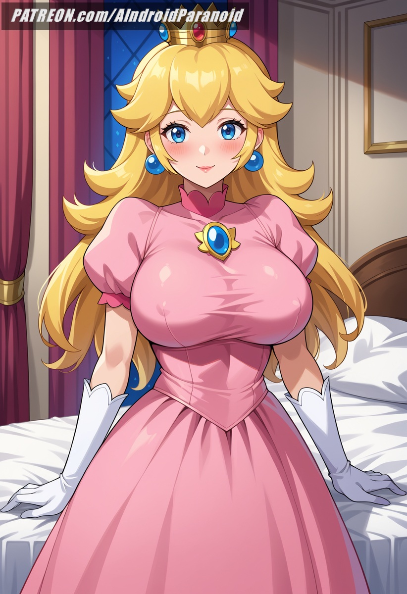 ai_generated aindroidparanoid ass bedroom big_breasts big_butt blonde_hair blue_eyes breasts busty cameltoe dress fat_ass female female_only hard_nipples hips huge_ass huge_breasts indoors large_breasts large_butt long_hair mario_(series) massive_breasts nintendo nipples princess princess_peach stable_diffusion super_mario_bros. super_smash_bros. thick_ass thick_thighs thighs