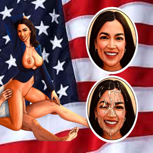 1girls alexandria_ocasio-cortez american_flag aoc cum facial politics real_person sex