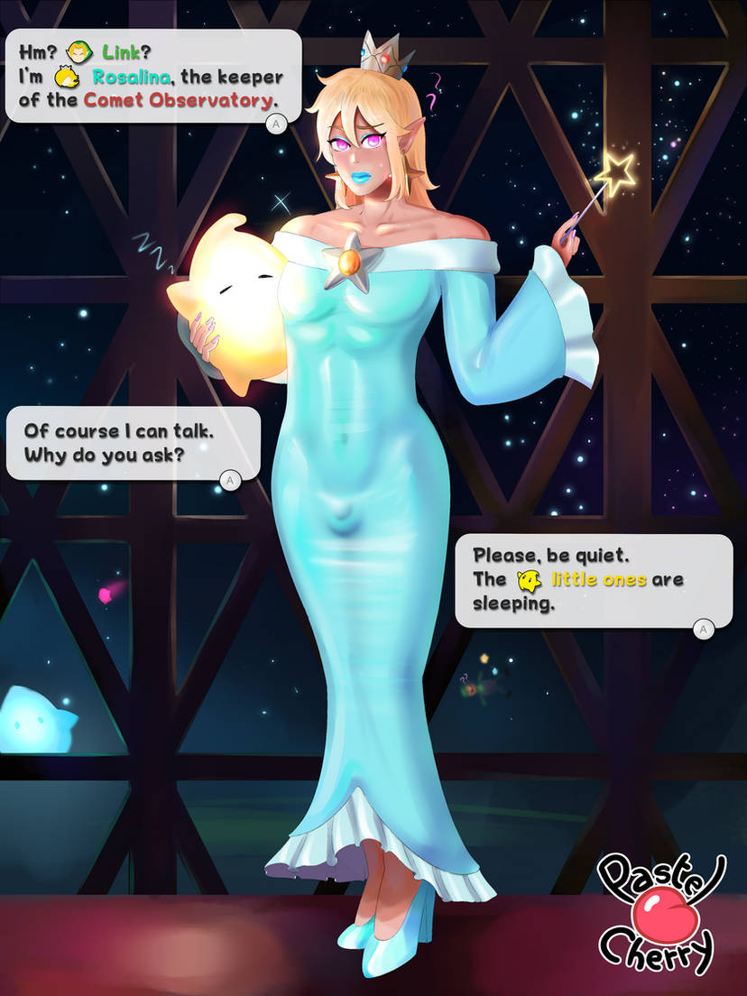 blue_lipstick bulge_through_clothing femboy_prince form_fitting link pointy_ears rosalina