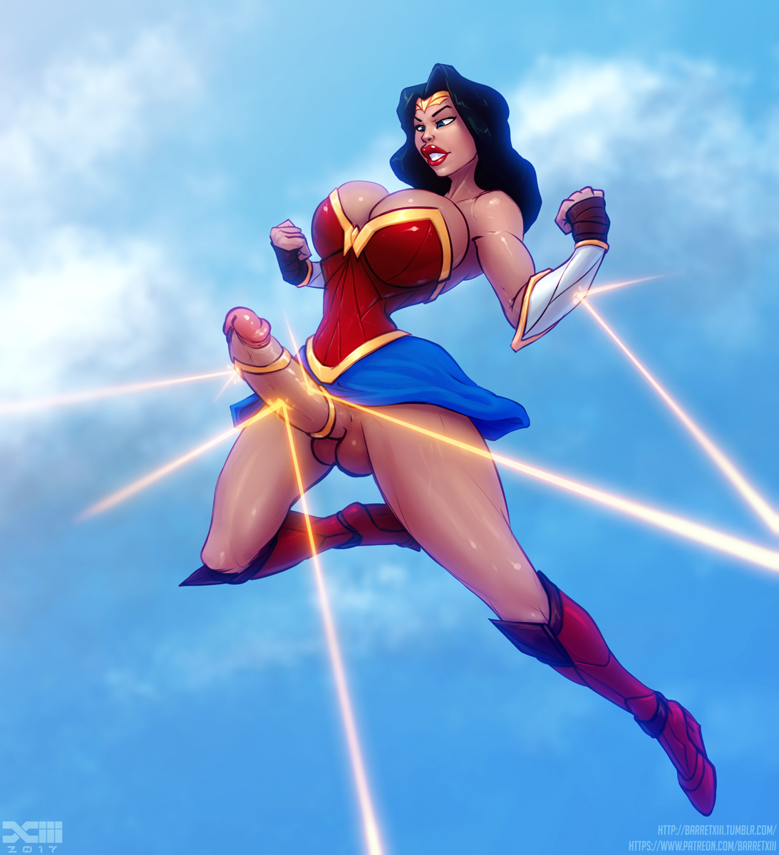 1futa, balls, barretxiii, breasts, cleavage, curvy, dc, dc comics, diana prince, erection, erection under clothes, erection under skirt, exhibitionism, exposed, exposed balls, exposed penis, futa only, futanari, huge breasts, huge penis, intersex, large balls, no panties, penis, penis out, penis under clothes, penis under skirt, skirt, skirt lift, solo, solo futa, wonder woman, wonder woman (series)