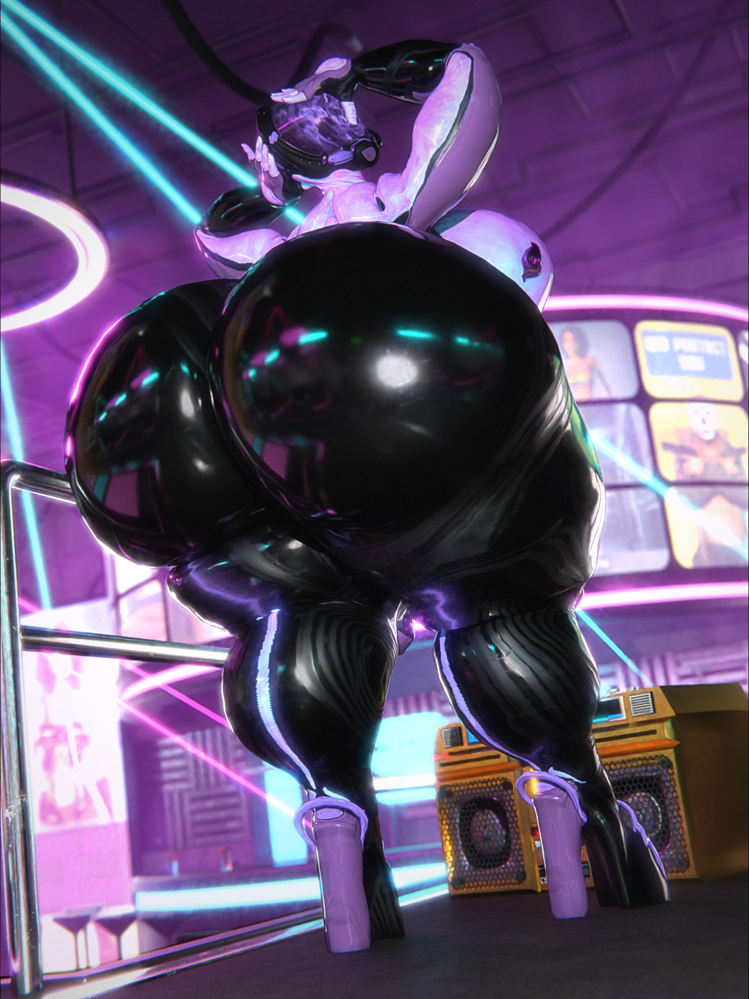 big ass, big breasts, breasts, bubble butt, cleavage, female, huge ass, huge breasts, hyper ass, hyper breasts, mag (warframe), qzk forte, tagme, thick thighs, warframe, wide hips