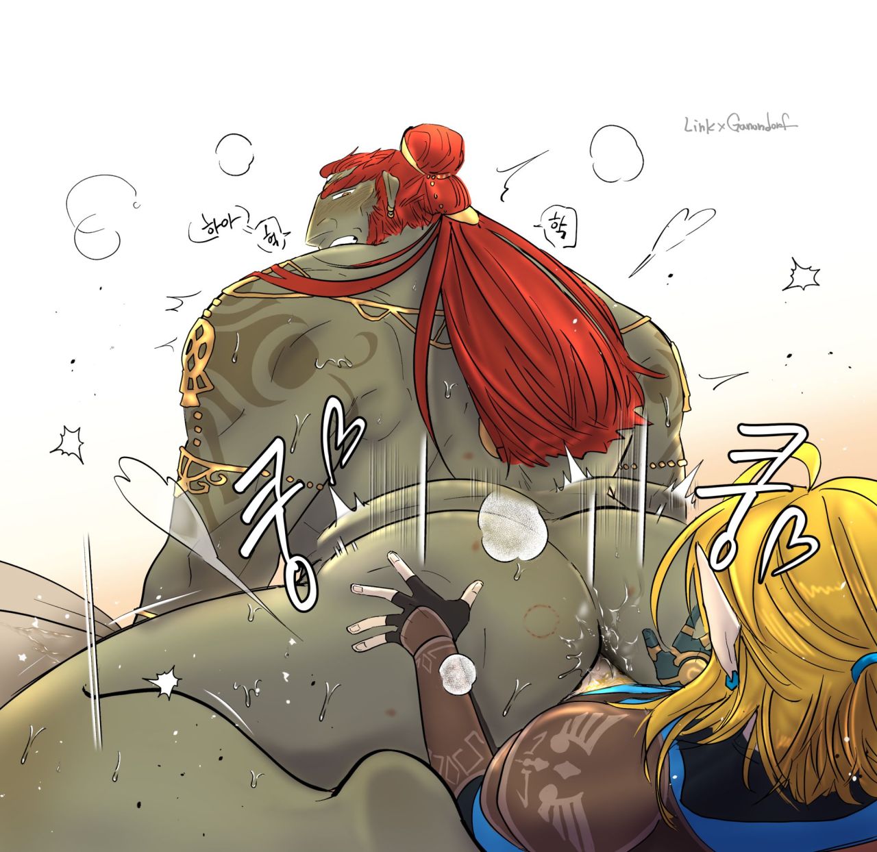 2d, anal, anal sex, bigger penetrated, ganondorf, ganondorf (tears of the kingdom), gay, jjomal117, link, link (tears of the kingdom), male, male only, male/male, muscular, muscular bottom, size difference, small dom big sub, small top, small top big bottom, smaller penetrating, smaller penetrating bigger, smaller top and beefy bottom, tears of the kingdom, the legend of zelda, twink top, twink topping daddy