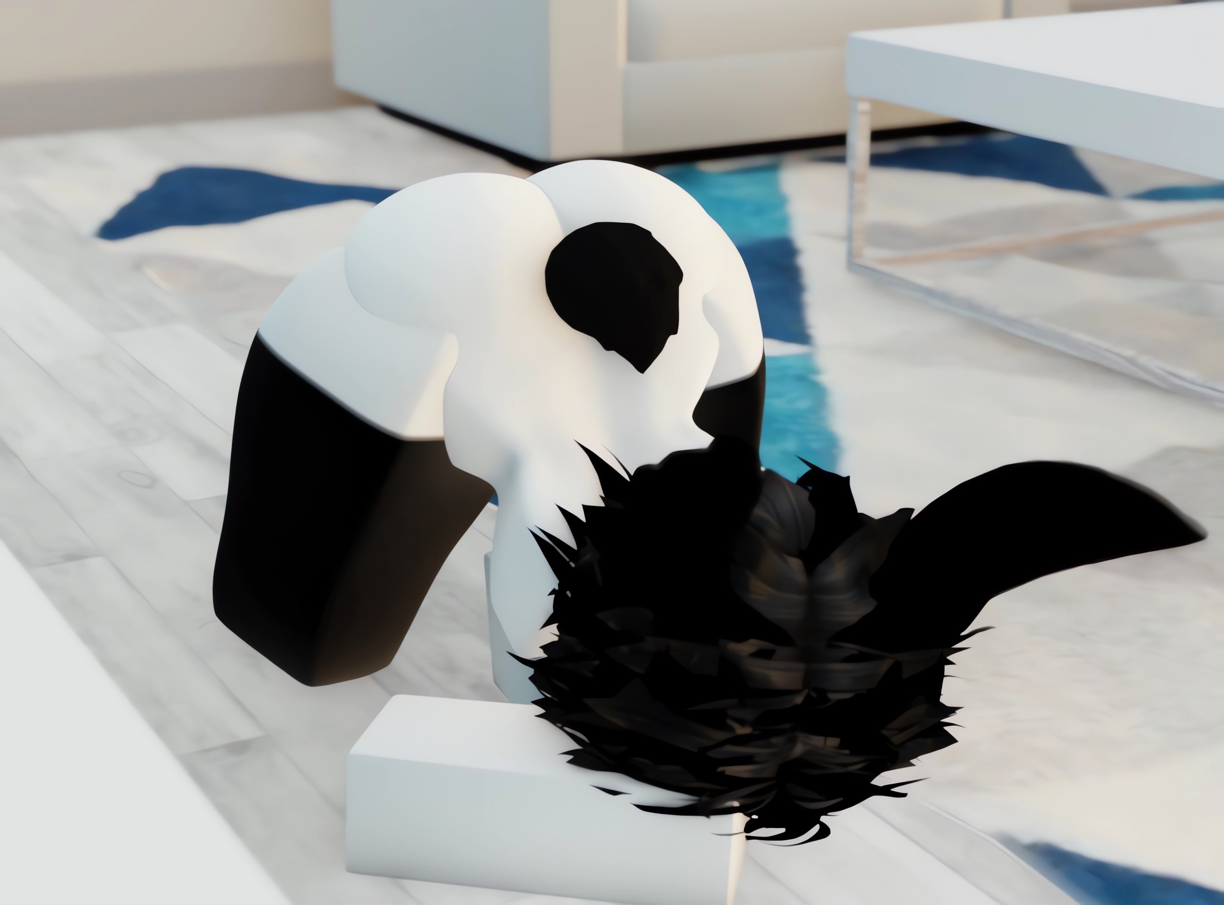  hibyrd, 1boy, 3d, ass cheeks, bunny ears, cat stretch, femboy, gay, male, male only, roblox, robloxian, stretching, tagme, tail, thighhighs, white