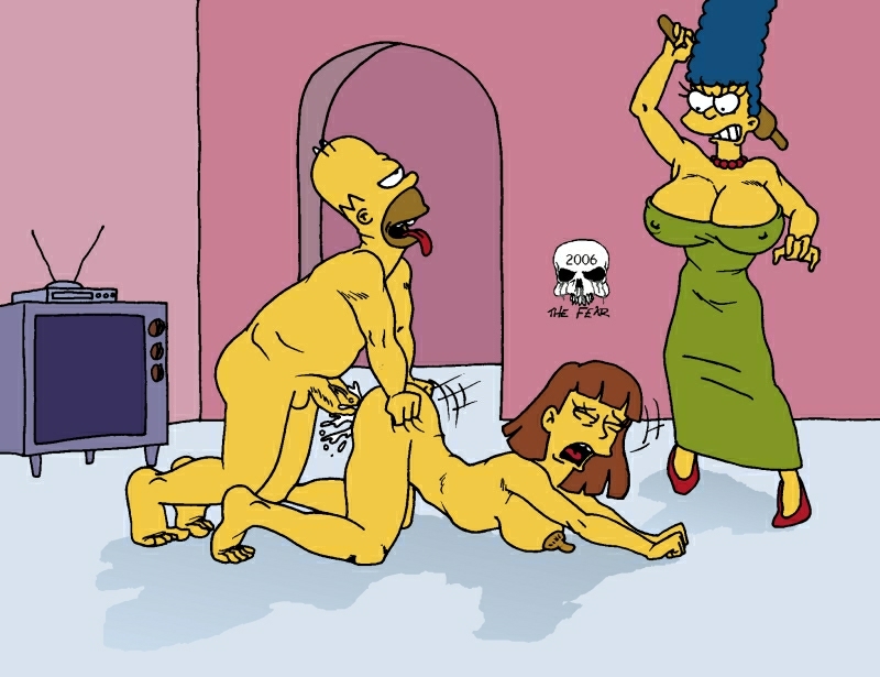 2006 breasts cheating_husband clothes color cum female homer_simpson human indoors insertion male marge_simpson multiple_females nipples nude penis rolling_pin sex side_view straight tagme the_fear the_simpsons