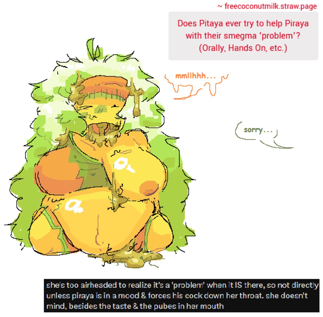big breasts, covered in cum, cum drip, cum in mouth, cum on body, cum on breasts, cum on face, freecoconutmilk, grossed out, kneeling, pitaya (freecoconutmilk), pubes in mouth, pubic hair, pubic hair in mouth, pubic hair on breasts, pubic hair on face, smegma, smegmafied cum, tagme