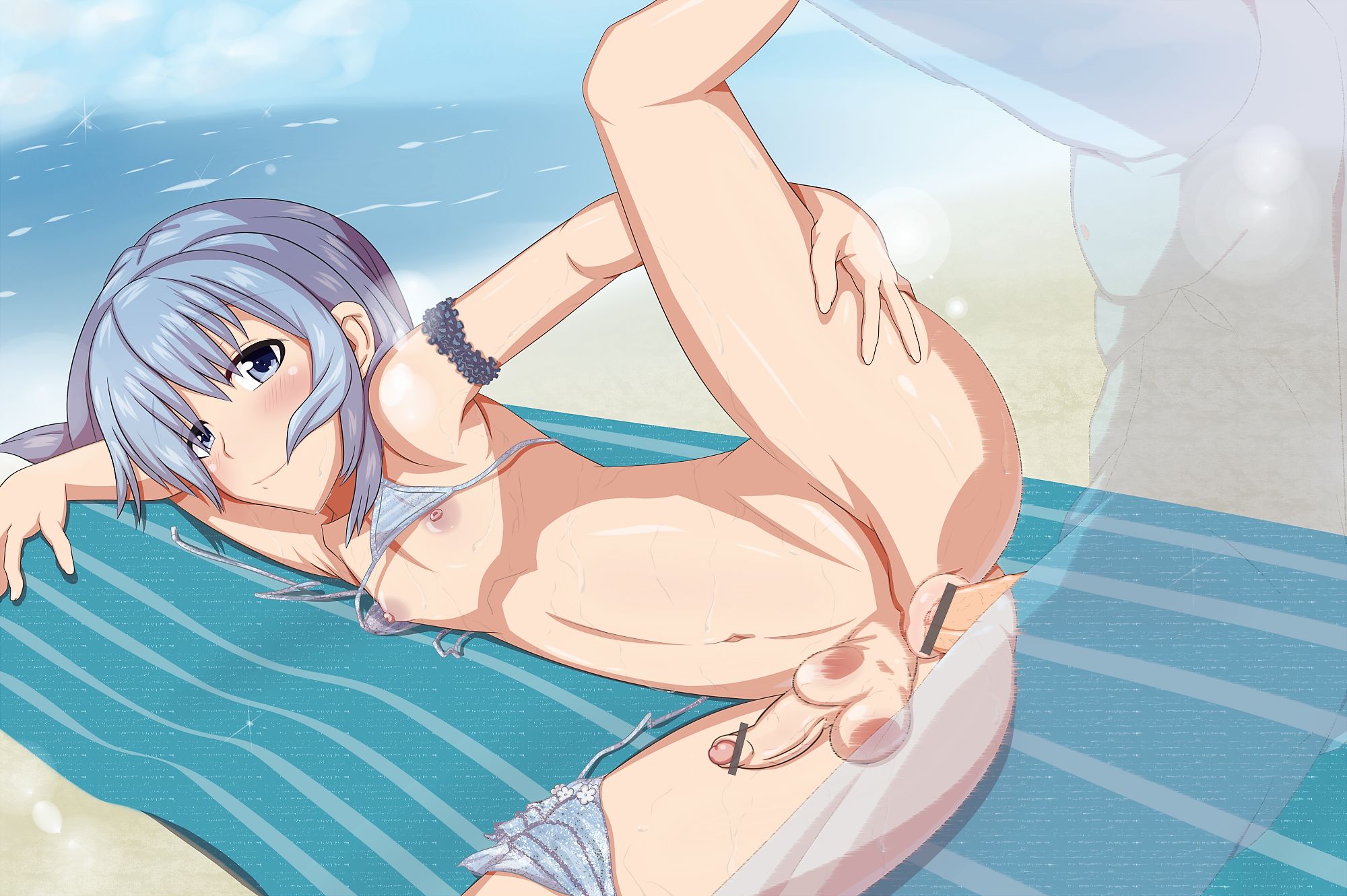 2boys, age difference, anal, anal sex, beach, bikini, crossdressing, erection, femboy, male, penis, size difference, tagme, trap, yaoi