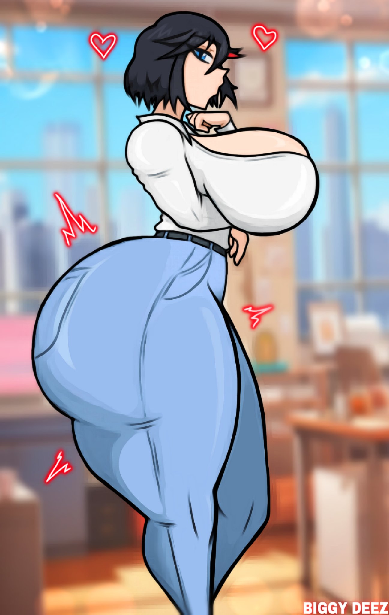 1girls artist_name ass ass_bigger_than_body ass_bigger_than_head ass_focus big_ass big_breasts big_butt biggy_deez black_hair bottom_heavy breasts bubble_ass bubble_butt cleavage clothed clothing curvaceous curvy curvy_figure dat_ass dat_butt deezysempai fat_ass fat_butt female heart_symbol huge_ass huge_breasts huge_butt huge_thighs human kill_la_kill large_ass large_butt light-skinned_female light_skin matoi_ryuuko side_eye side_view standing thick thick_ass thick_legs thick_thighs twitter_link