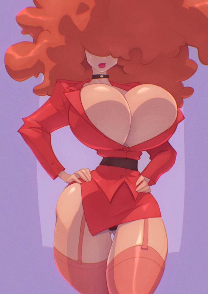 big_breasts bigdad bimbo hair_over_eyes hourglass_figure huge_ass huge_breasts jolly_jack orange_hair powerpuff_girls sara_bellum tagme