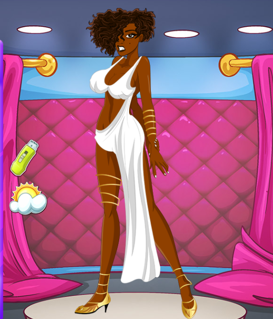 big_ass dark-skinned_female dress fake_lay fake_taxi fluffy_hair game greece nutaku outfit pantress_(fake_lay) screenshot white_dress