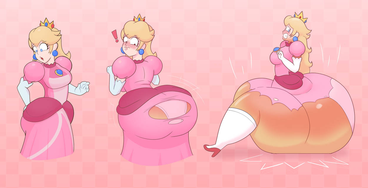 1girls ass ass_bigger_than_head ass_expansion ass_focus ass_window big_ass blonde blonde_female blonde_hair blonde_hair_female breasts clothed clothing embarrassed female female_only fruit_humanoid huge_ass human hyper hyper_ass mario_(series) princess_peach revealing_clothes ripped_clothing sideass super_mario_bros. swell swelling transformation_food transformation_sequence underass