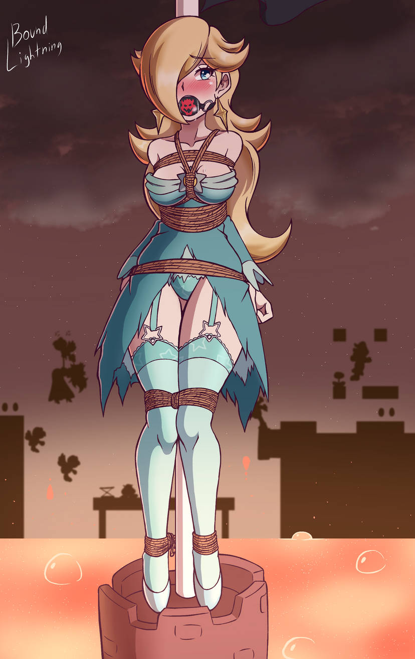 2024 2d 2d_(artwork) arms_behind_back blue_eyes blush blushing_at_viewer bondage bound boundlightning breasts female female_focus female_only gag gagged gagged_female human humanoid light-skinned_female light_skin looking_at_viewer mario_(series) nintendo panties pole princess_rosalina rope rope_between_breasts rope_bondage super_mario_bros. thick_thighs thighhighs thighs tied tied_to_pole tied_up