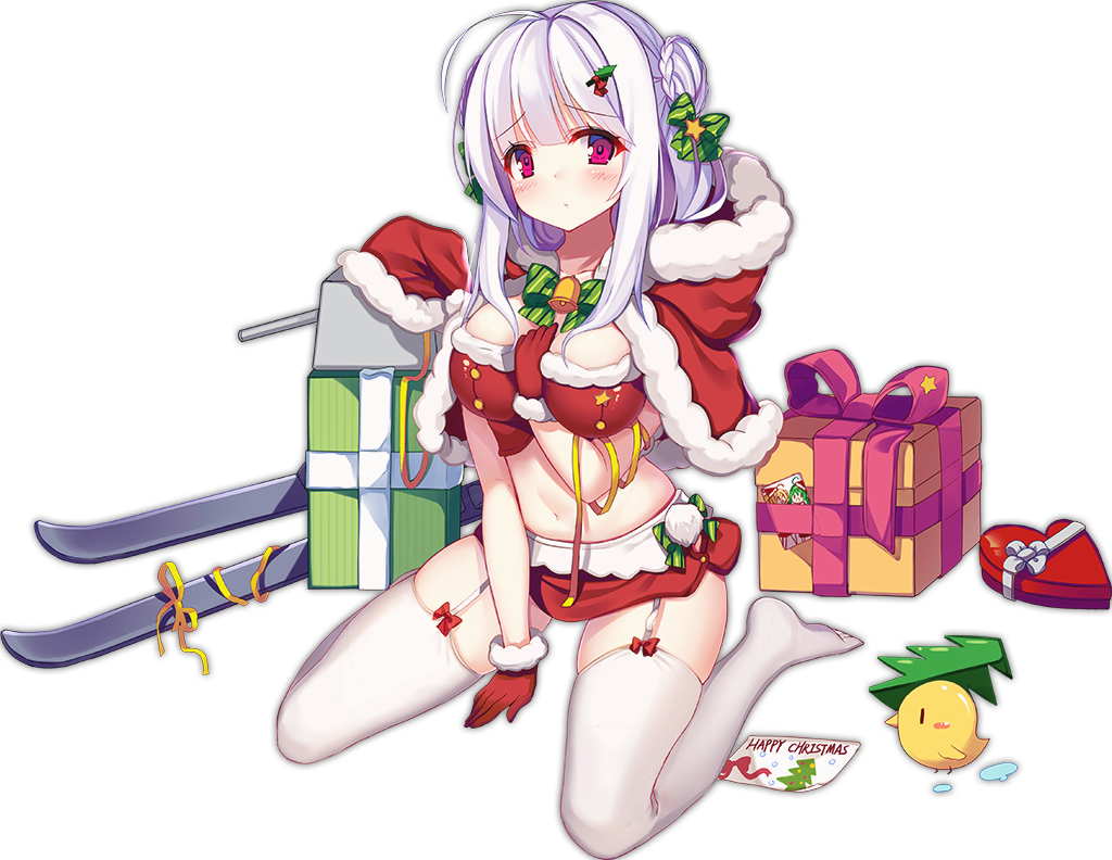 1girls azur_lane big_ass big_breasts breasts christmas christmas_outfit cygnet_(azur_lane) game official_art underwear