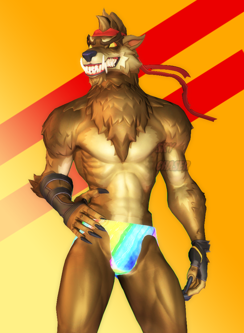 3d_(artwork) anthro bulge canid canine canis clothed clothing digital_media_(artwork) dire_(fortnite) epic_games fortnite grin hand_on_hip jockstrap male mammal muscular muscular_male mythological_canine mythological_creature mythology partially_clothed sky_chaser smile solo source_filmmaker_(artwork) underwear werecanid werecanine werecreature werewolf wolf