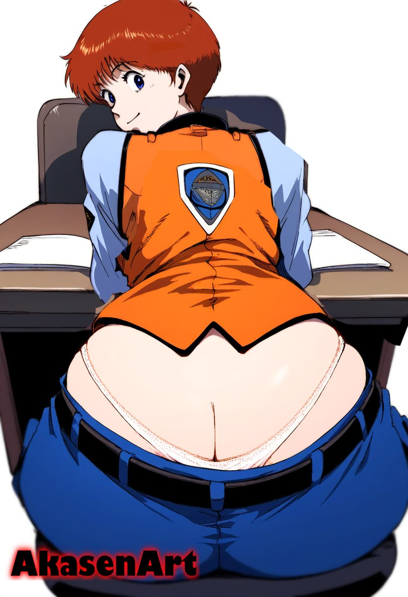 accidental_exposure ai_generated akasenart ass_cleavage ass_crack brown_hair butt_cleavage butt_crack clueless downpants fat_ass noa_izumi oblivious panty_peek panty_slip patlabor police police_officer police_uniform policewoman short_hair thong tomboy unaware wardrobe_malfunction whale_tail whale_tail_(clothing)