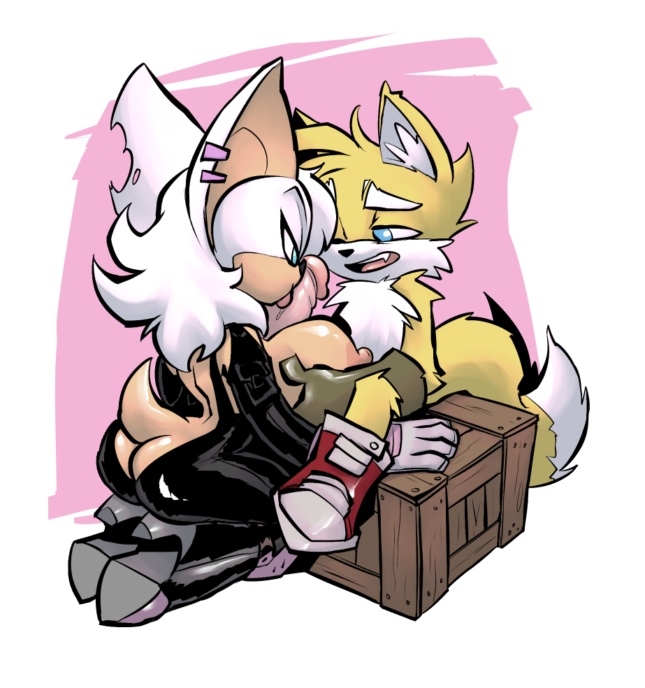 anthro, ass, bat, big ass, big breasts, big butt, bigdad, breast grab, breasts, canine, duo, erect nipples, erection, exposed breasts, female, fox, fur, hand on breast, huge breasts, male, mammal, nipples, oral, penis, rouge the bat, sega, smile, sonic (series), sonic the hedgehog (series), tail, tails, tails the fox, white fur, yellow fur