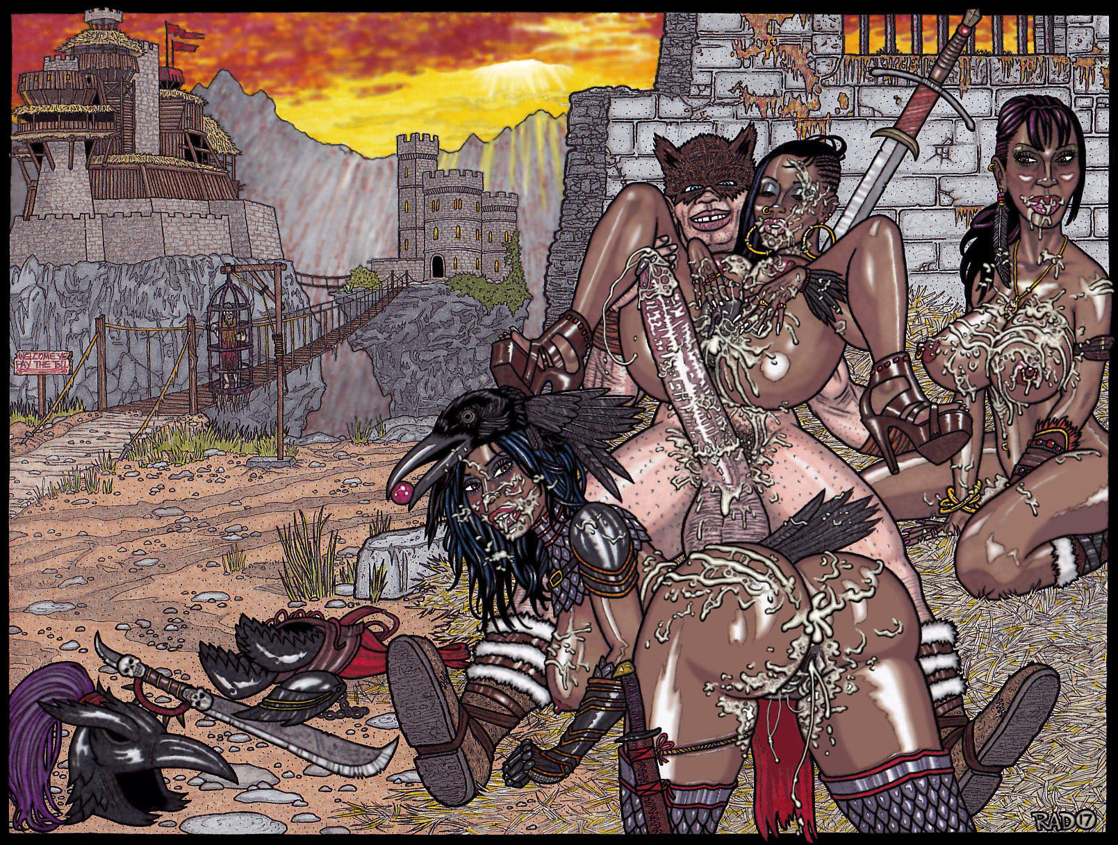 barbarian, big penis, cum, dark skin, dark-skinned female, female, hungo, interracial, light skin, light-skinned male, male, pale skin, pale-skinned male, penis, sex, sister, sunpuppy, theseus9, thick penis