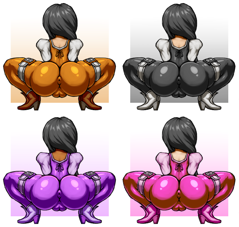 1girls 4girls alternate_color alternate_colors angelauxes anus ass big_ass bimbo black_hair bodysuit cameltoe dark_hair dat_ass facing_away female final_fantasy final_fantasy_ix flirting fully_clothed garnet_til_alexandros_xvii heels horny huge_ass latex looking_away milf multiple_girls prostitute pussy seductive skin_tight solo squatting tagme tight