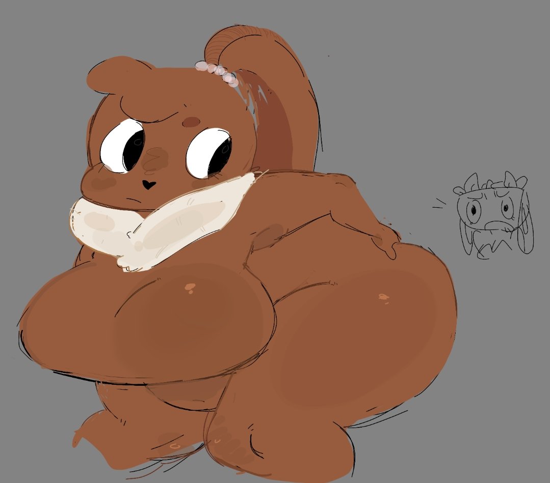 ass, ass grab, bassie (dandy's world), big ass, big breasts, breasts, bunny, bunny ears, bunny girl, cocoa (dandy's world), dandy's world, female, furry, markitstuffed, no nipples, roblox game, solo female, suggestive