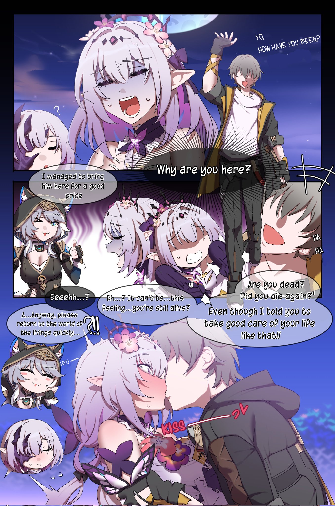 3girls, caelus (honkai: star rail), castorice (honkai: star rail), cipher (honkai: star rail), female, honkai: star rail, male, saki (remainaddd), tagme