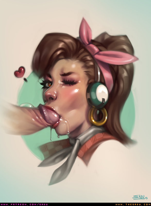 alternate costume, blizzard entertainment, brown hair, cruiser d.va, d.va, drool, fellatio, female, headphones, human, male, one eye closed, oral, overwatch, overwatch 2, overwatch league, penis, realistic, sabudenego, saliva, sex, straight, wink