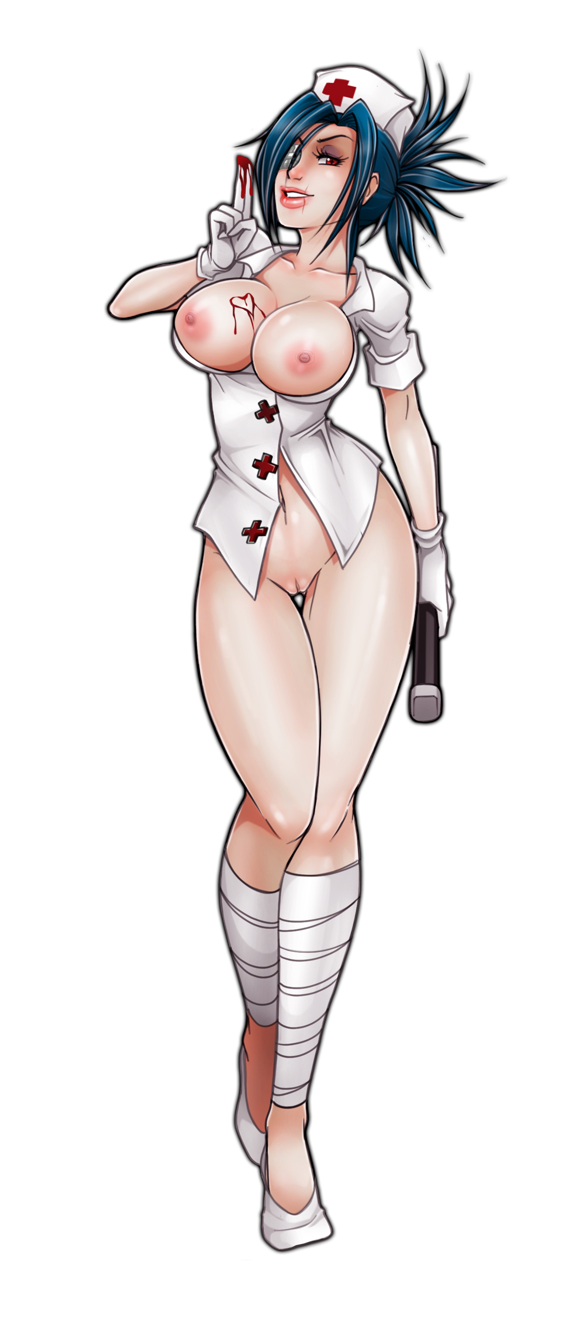 female, jago dibuja, nurse, pussy, skullgirls, valentine (skullgirls)
