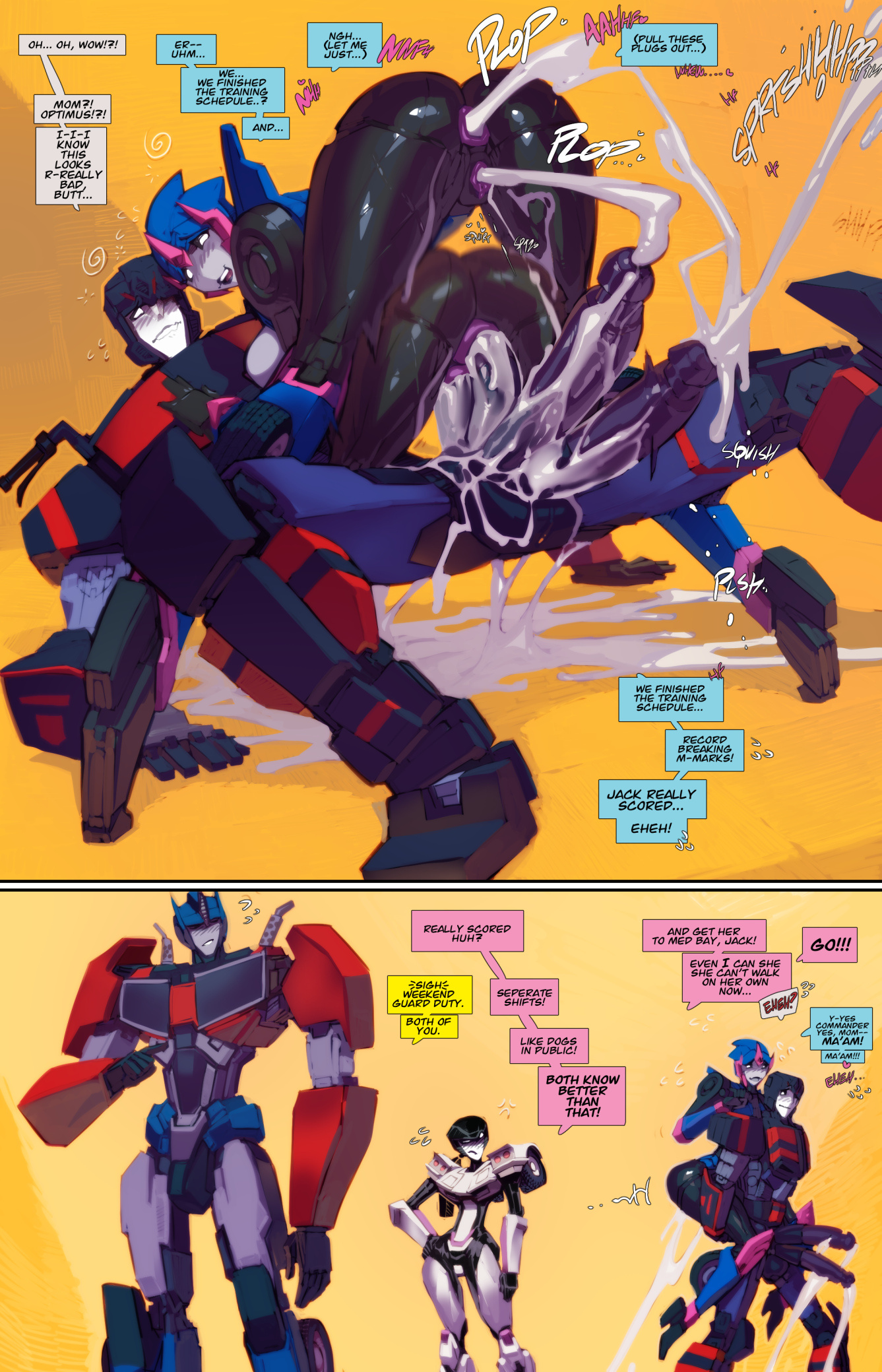 1boy, 1boys, 1girl, 1girls, 2 penises, 2026, after sex, anal, anal insertion, anal penetration, anal sex, arcee, arcee (prime), bare arms, bare legs, bare shoulders, bare thighs, big breasts, big penis, blowjob, blush, caught, caught in the act, clanker, clothed, clothing, color, comic, comic page, cum, cum drip, cum dripping, cum dripping from penis, cum in ass, cum in pussy, cum inside, cumming, cumming while penetrating, cumshot, embarrassed, english text, fellatio, female, fred perry, hand on penis, hi res, huge cock, imminent sex, jack darby, june darby, large breasts, looking pleasured, male, male penetrating, male/female, massive penis, moaning, optimus prime, oral, oral sex, orgasm, orgasm face, page 20, penetration, penile penetration, penis in pussy, pleasure face, pussy, pussy juice, robot, robot boy, robot girl, robot humanoid, robot joints, robotic arm, sex, standing, stomach bulge, sucking, sucking penis, tagme, text, text bubble, thick thighs, train, transformers, transformers prime, vaginal penetration, wet, wet pussy