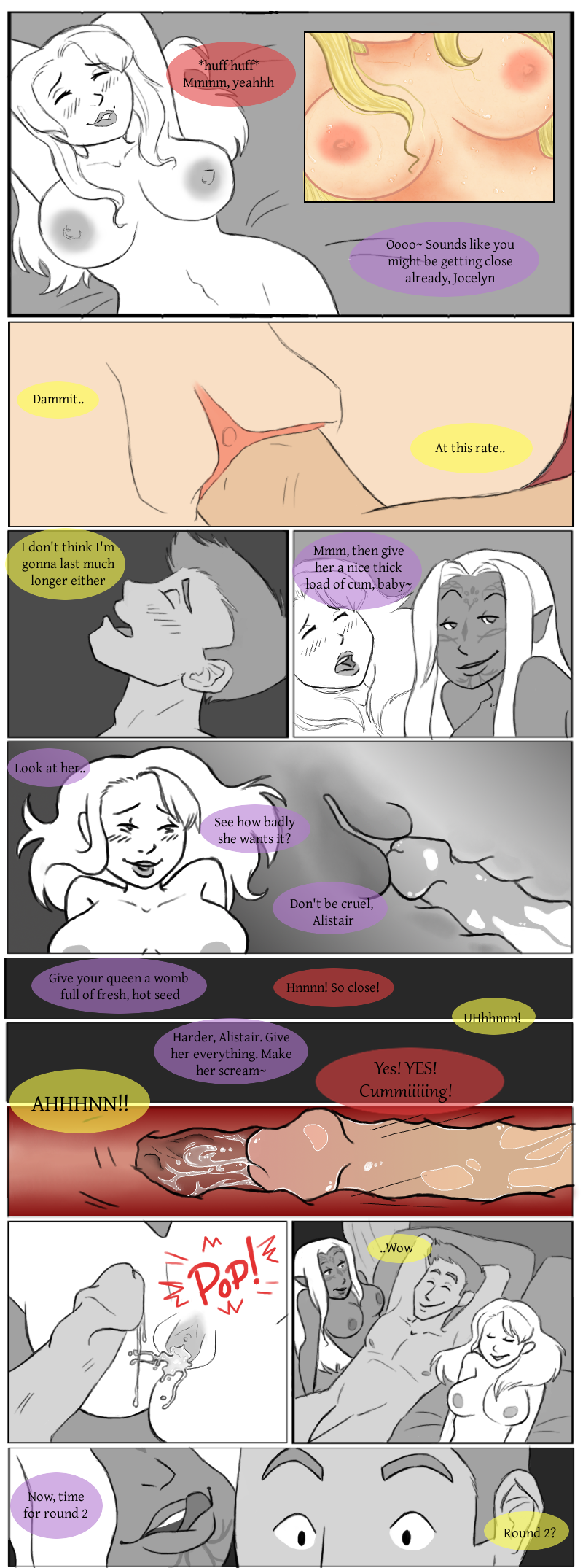 alistair_theirin big_breasts big_penis carnivorouscandy comic cum cum_in_pussy cum_inside dalish_elf dark-skinned_female dark_skin dragon_age dragon_age_origins female grey_warden interracial jocelyn lyna_mahariel male_human/female_elf pale-skinned_male pale_skin semen sex thick_penis vagina vaginal_penetration