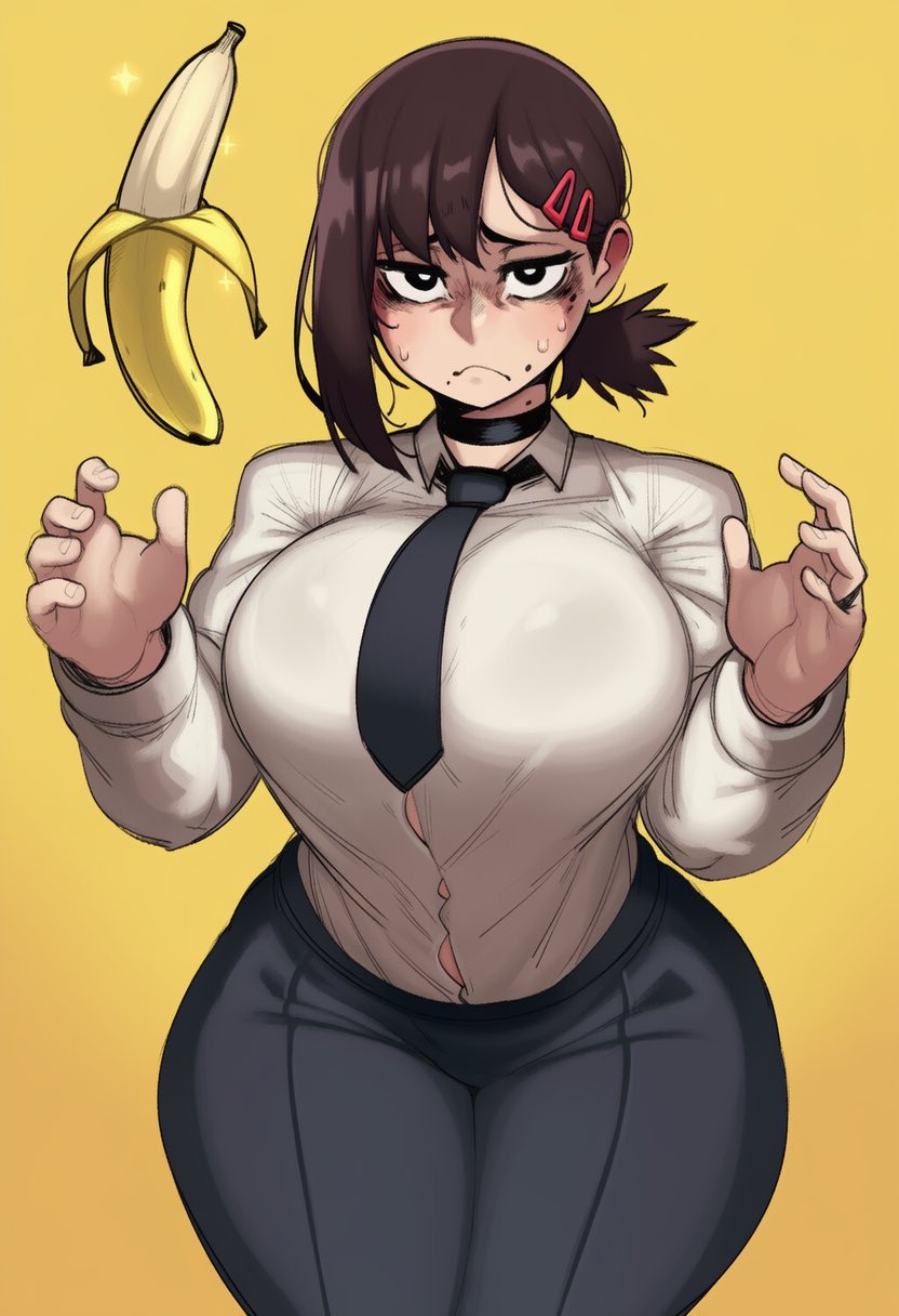 ai generated, chainsaw man, coldfrieren, female only, higashiyama kobeni, kobeni higashiyama