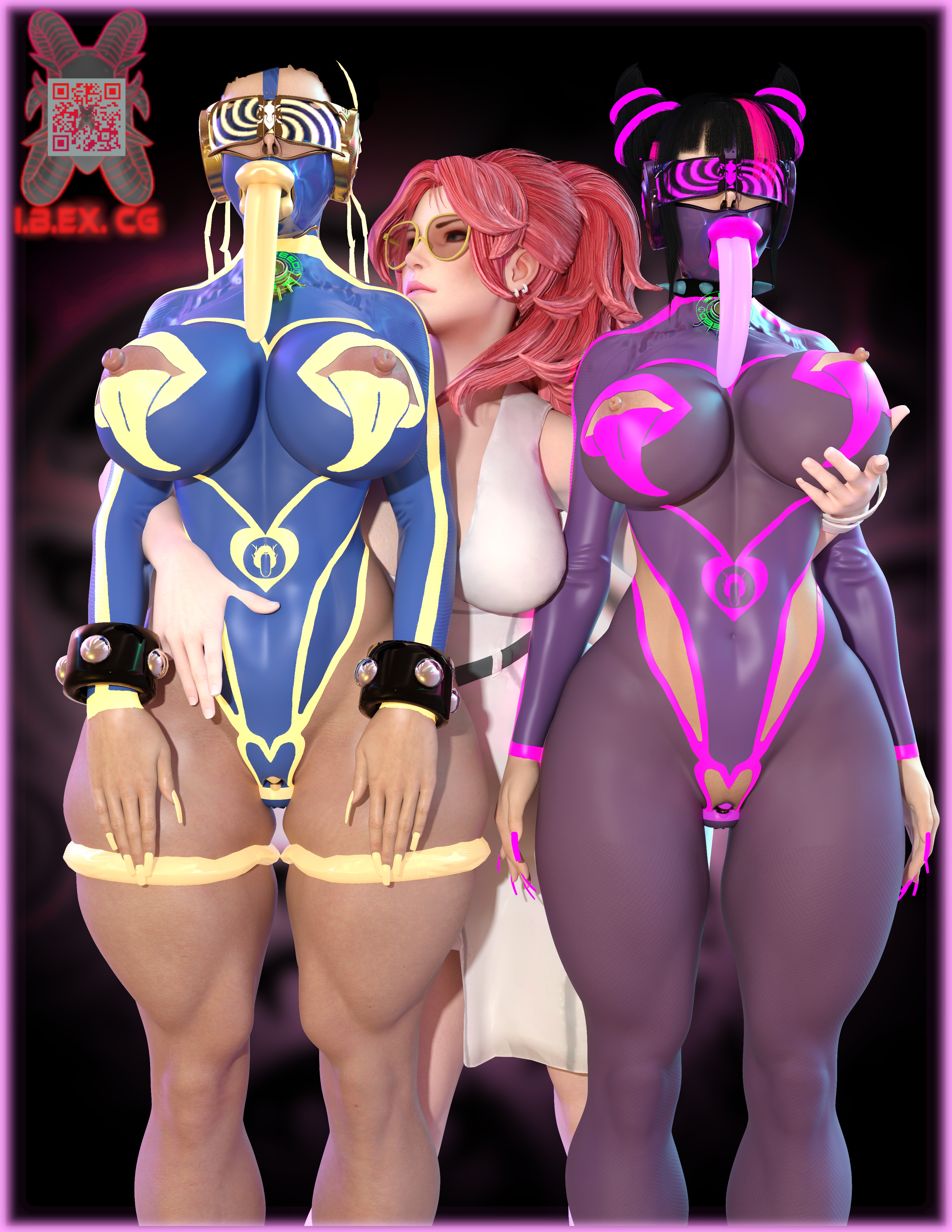 :>=, 3d, 3d (artwork), amputee, blowjob, blowjob face, blowjob gesture, body modification, bondage, brainwashed, brainwashing, chun-li, chun-li (fortnite), fellatio, fellatio face, fellatio gesture, final fight, high heels, hypnosis, ibex (company), ibex-cg, juri han, mind break, mind control, modification, mutilation, poison (final fight), street fighter, street fighter 6, street fighter v, transformation