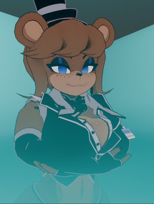 3d, bear girl, blender, fap nights at frenni's, fazclaire's nightclub, five nights at freddy's, fredina (cally3d), fredina's nightclub, frenni (cryptia), frenni (cryptiacurves), frenni fazclaire, gigantic breasts, neon, sexy, smoke, solo