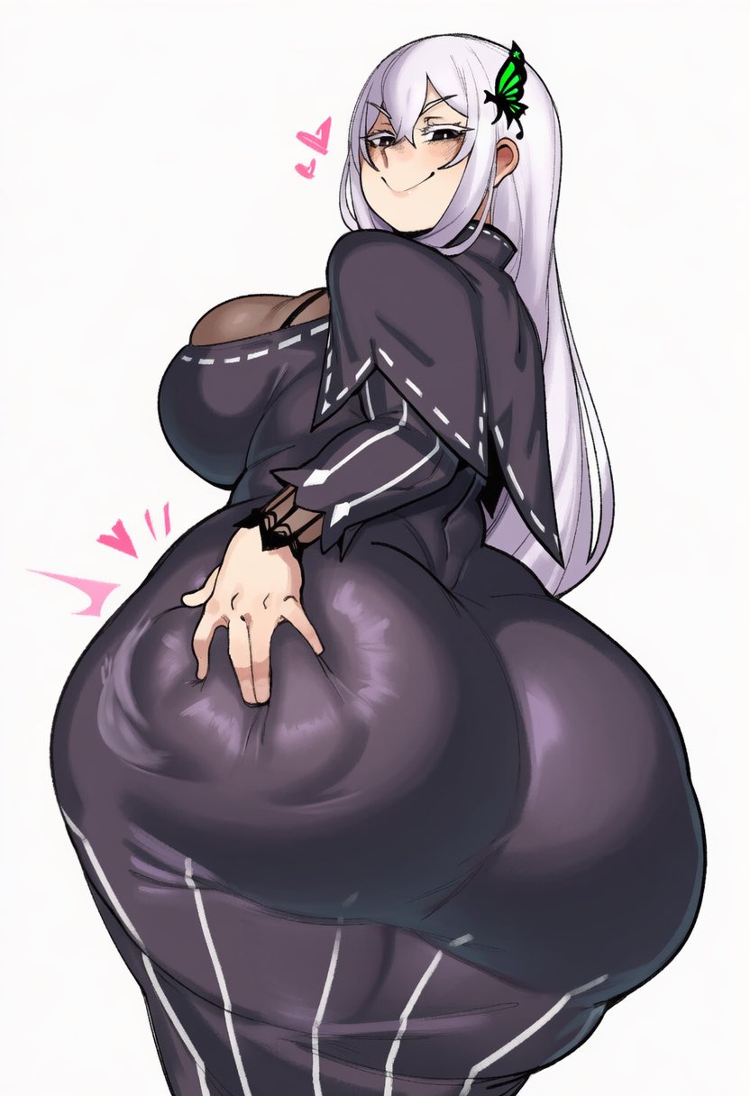 ai generated, coldfrieren, echidna (re:zero), female only, spanking, spanking own ass